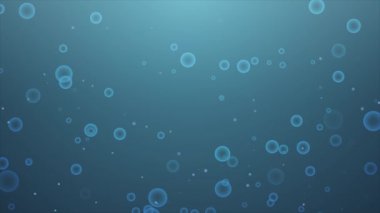 Su altında yavaşça yükselen kabarcıkların bir döngü animasyonu.