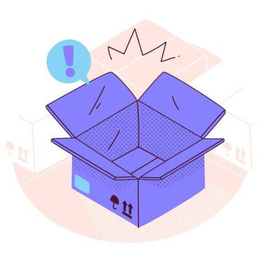 Paketli dağıtım kutusunun vektör illüstrasyon tasarımı