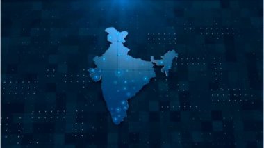 Hindistan 'ın ülke sınırlarıyla 3 boyutlu Hindistan haritası,