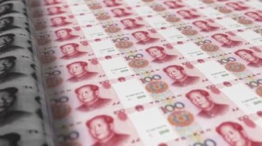 China Yuan Matbaa Makinesi Mevcut 100 Yuan Banknotlarını Yazdırdı, Seamle