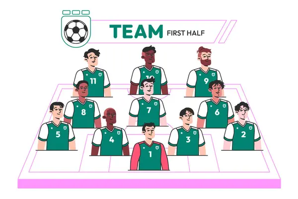 Futbol takımı takımı. vektör illüstrasyonu.