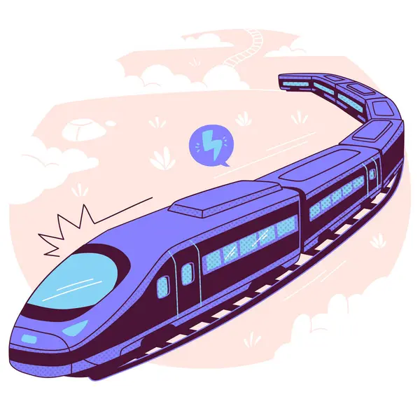 Çizgi filmle tren ve tren yolculuğu.