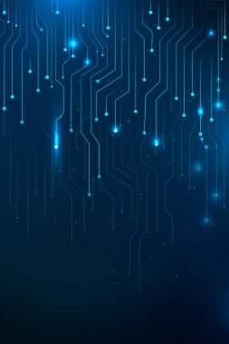 Blue futuristic networking technology vector
