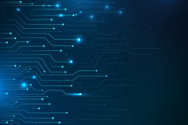 Blue futuristic networking technology vector