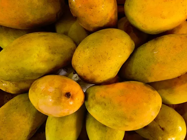 Stock image Close up of Mango, a huge pile of fresh mangoes ready for sale. Background