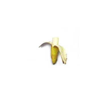 Half banana insulated. Ripe yellow banana on a white background. Fresh fruit with copy space. eat half clipart