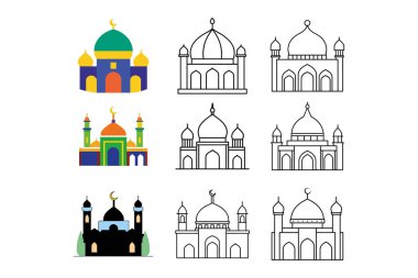 güzel cami silueti vektörü, tasarımcılar için cami vektör sanatı, zarif cami silueti vektörü, tasarım projeleri için cami silueti sanatı, İslami cami silueti vektör tasarımı, tasarımcılar için yaratıcı cami vektör sanatı, cami silüeti vec