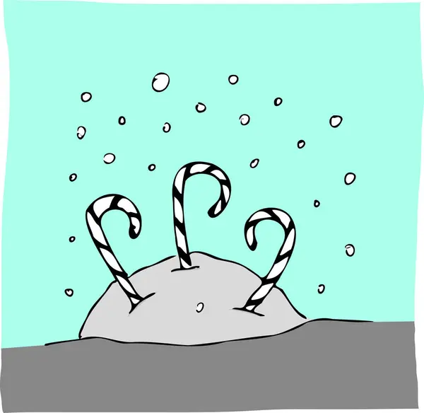 Karda birikmiş şeker süslemeleri, Noel süslemeleri için uygun.