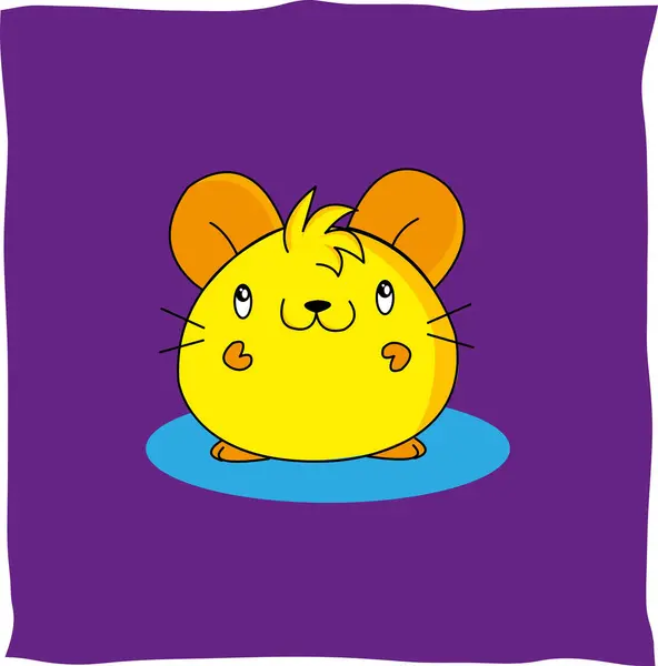 Tatlı çizgi film dekorasyonu, neşeli hamster, arka plan için uygun.