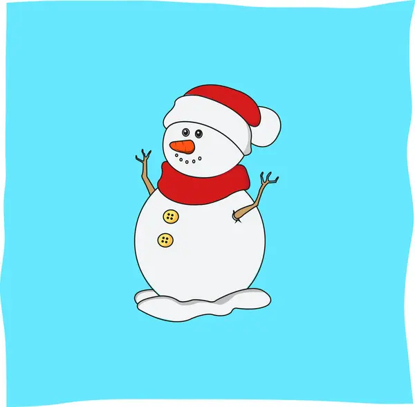 Noel süsü, kırmızı eşarp takan kardan adam, arka plan için uygun.