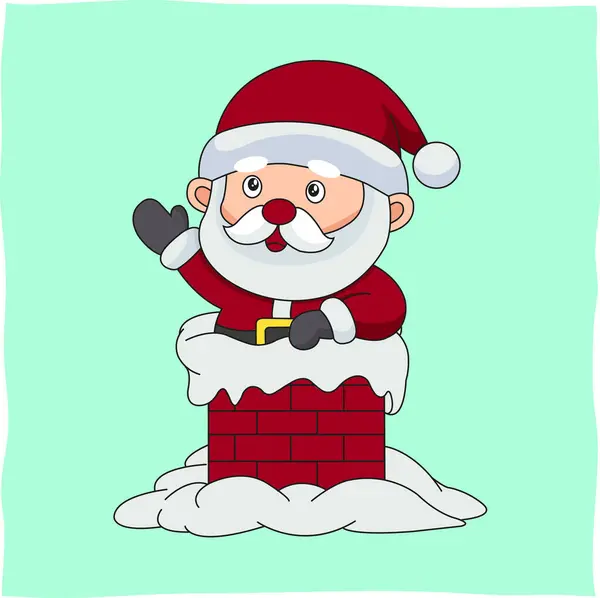 Noel süsü, Noel Baba evin bacasına tırmanıyor, arka plan için uygun.