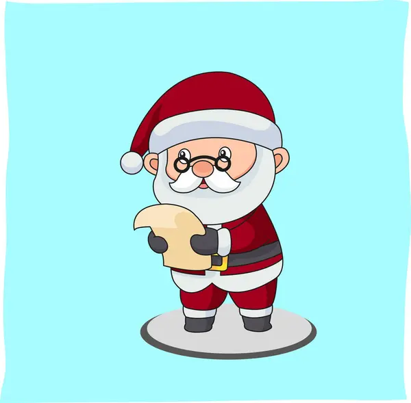 Noel süsü, Noel Baba kağıt okuyor, gözlük takıyor, arka plan için uygun.