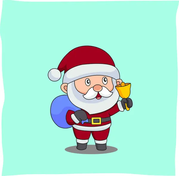 Noel süsü, Noel Baba bir çuval hediye ve Noel çanları taşıyor, arka plan için uygun.