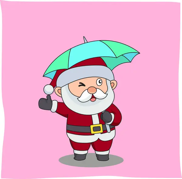 Noel süsü, Noel Baba şemsiye takıyor, arka plan için uygun.