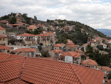 Karytaina, Greece - FEBRUARY 20, 2025 A traditional and historical village. clipart