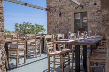 Monemvasia Şatosu, Yunanistan - 13 Nisan 2025 Ünlü Monemvasia Şato Kasabası.