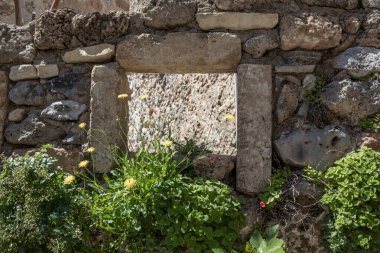 Monemvasia Şatosu, Yunanistan - 13 Nisan 2025 Ünlü Monemvasia Şato Kasabası.