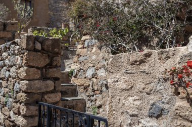 Monemvasia Şatosu, Yunanistan - 13 Nisan 2025 Ünlü Monemvasia Şato Kasabası.