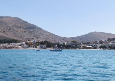 Pserimos Adası, Yunanistan - 30 Temmuz 2025 Pserimos Kalymnos belediyesine bağlı küçük bir Yunan adasıdır.