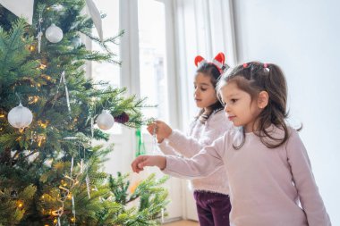 Aile dekore edilmiş Noel ağacının yanında kaliteli zaman geçiriyor. Çocuklar hediyeleri açıyor, oynuyor ve Noel ve Yeni Yıl 'ın şenlikli atmosferini kutluyor..