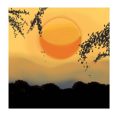 Gün batımı manzaralı dolunay