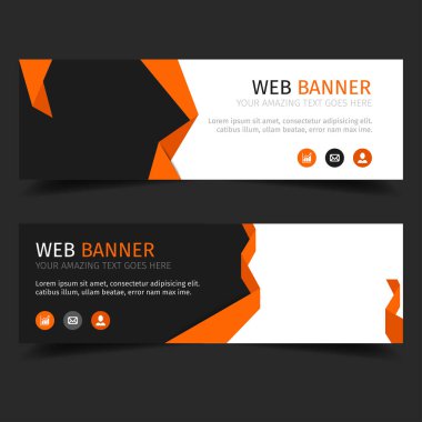 siyah ve beyaz web pankartı tasarımı