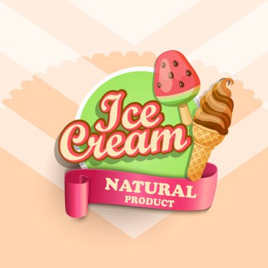 tatlı dondurma logosu ve vektör içinde etiket tasarımı