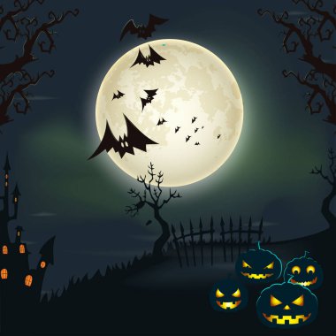 Parlayan balkabağı bağcıklarıyla Cadılar Bayramı 'nın ay kompozisyonu