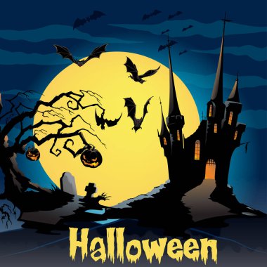 Cadılar Bayramı poster tasarımı vektör olarak