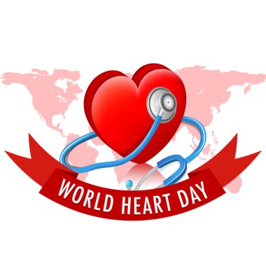 dünya kalp günü vektör pankartı tasarımı
