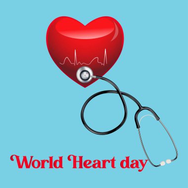 Dünya Kalp Günü vektör tasarımı kavramı