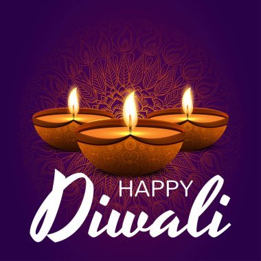 Vektör şablonunda güzel mutlu diwali fectival arkaplan