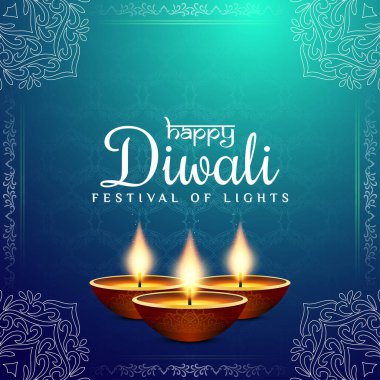 Vektör şablonunda güzel mutlu diwali fectival arkaplan