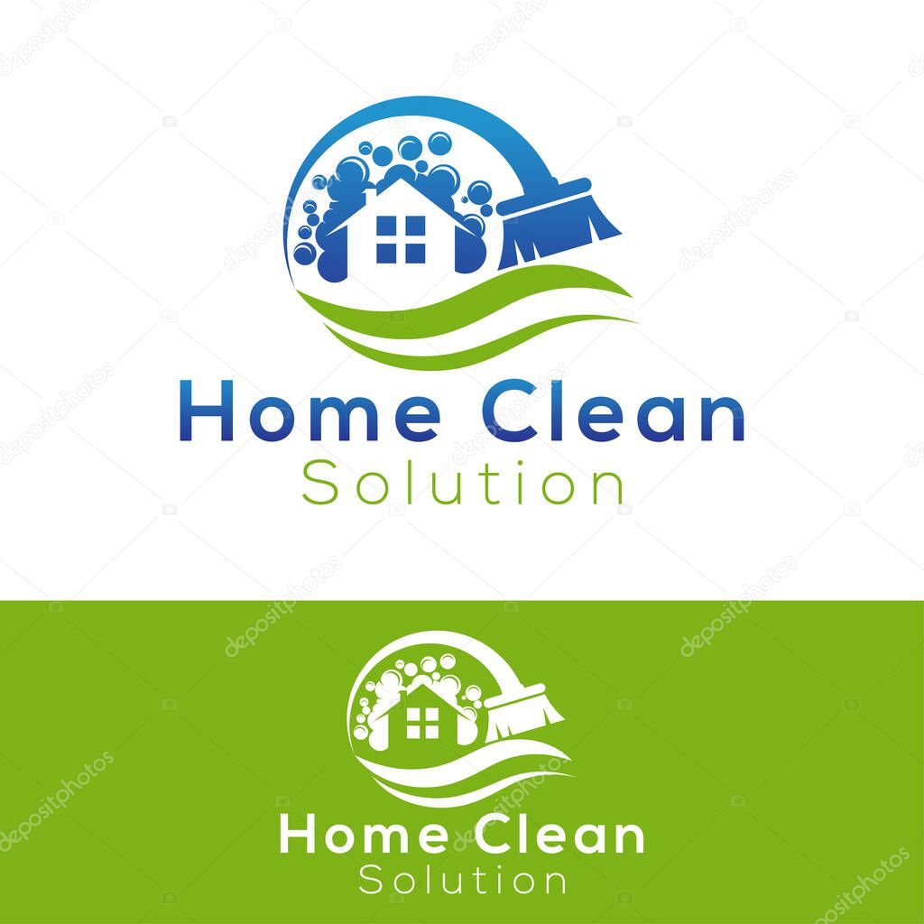 House cleaning and cleaning logo design in vector template