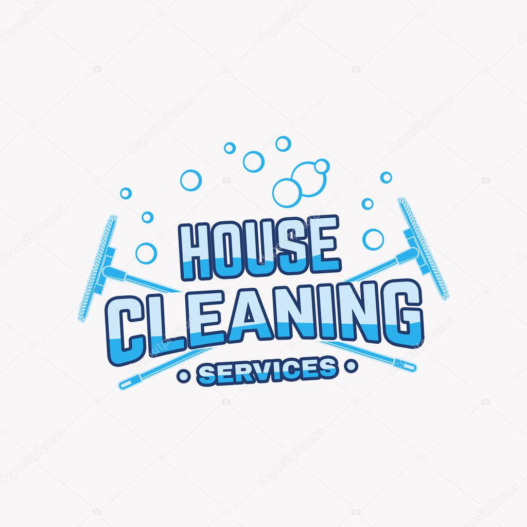 House cleaning and cleaning logo design in vector template