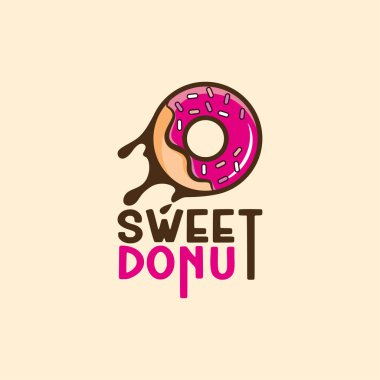 donut logo design in vector clipart