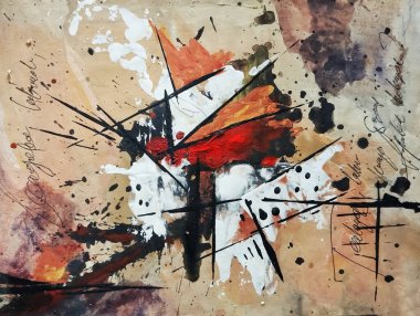 Kahverengi renkte soyut dışavurumculuk resimleri