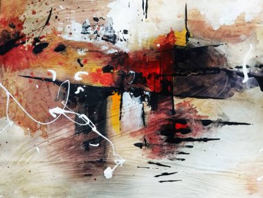 Kahverengi renkte soyut dışavurumculuk resimleri