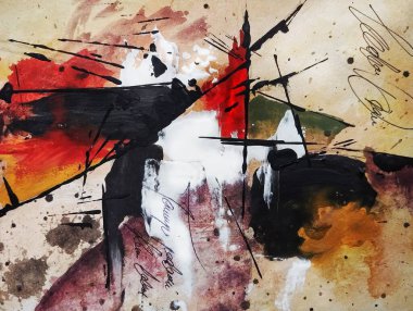 Kahverengi renkte soyut dışavurumculuk resimleri