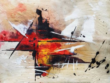 Kahverengi renkte soyut dışavurumculuk resimleri