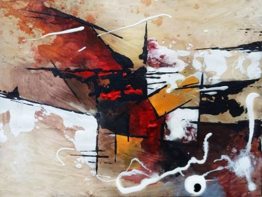 Kahverengi renkte soyut dışavurumculuk resimleri