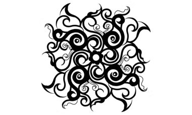 Geleneksel özgün siyah beyaz kabile çizgisi dövme tasarımı süsü.