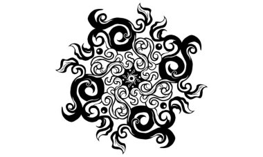 Geleneksel özgün siyah beyaz kabile çizgisi dövme tasarımı süsü.