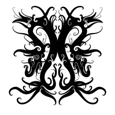 Siyah ve beyaz geleneksel kabile desenleri sanat efsanevi süs dövmesi tasarımı