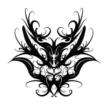 Siyah ve beyaz geleneksel kabile desenleri sanat efsanevi süs dövmesi tasarımı