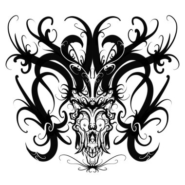 Siyah ve beyaz geleneksel kabile desenleri sanat efsanevi süs dövmesi tasarımı