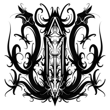 Siyah ve beyaz geleneksel kabile desenleri sanat efsanevi süs dövmesi tasarımı