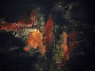 Doğal koyu kahverengi arkaplan kompozisyonu ile çağdaş yüksek desenli soyut resim