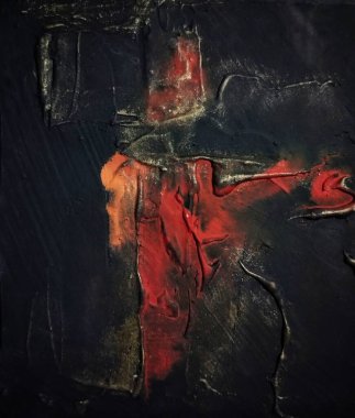 Doğal koyu kahverengi arkaplan kompozisyonu ile çağdaş yüksek desenli soyut resim