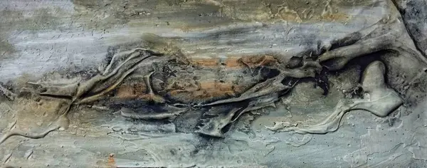 Doğal koyu kahverengi arkaplan kompozisyonu ile çağdaş yüksek desenli soyut resim